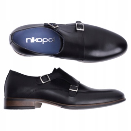 Brogues de cuero para hombre Monk Nikopol Black 1720 negro 6