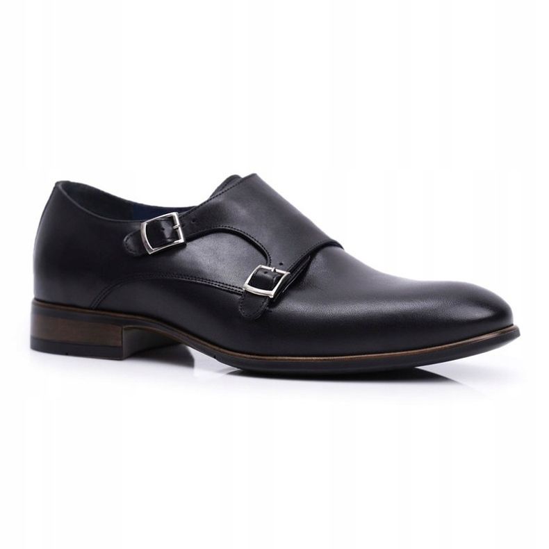 Brogues de cuero para hombre Monk Nikopol Black 1720 negro 1