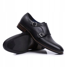 Brogues de cuero para hombre Monk Nikopol Black 1720 negro 3