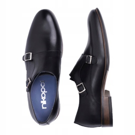 Brogues de cuero para hombre Monk Nikopol Black 1720 negro 4