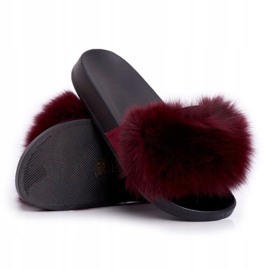 Pantuflas de Mujer con Piel Natural Rojo Oscuro Naturis 4