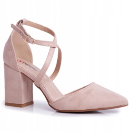 PS1 Zapatos de salón con tacón para mujer en color beige Spitz Traffic 4
