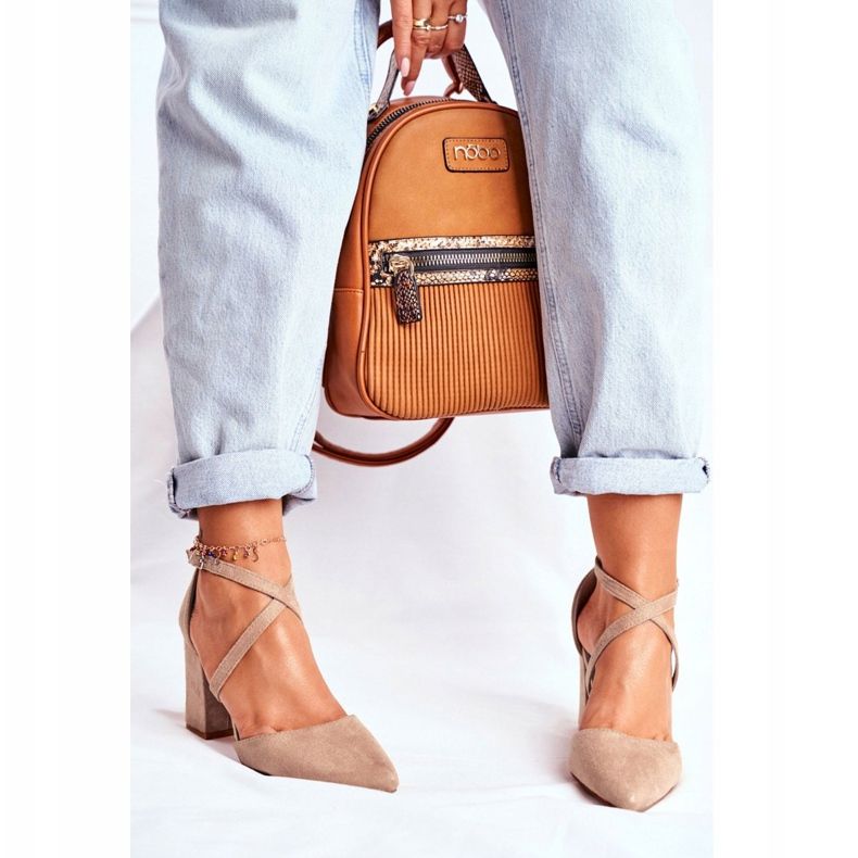 PS1 Zapatos de salón con tacón para mujer en color beige Spitz Traffic 2