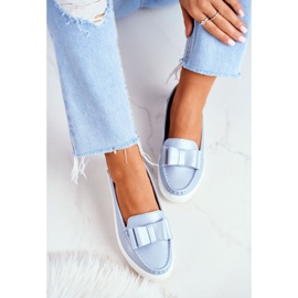 S.Barski Mocasines de Mujer en Piel Azul Lovren 1