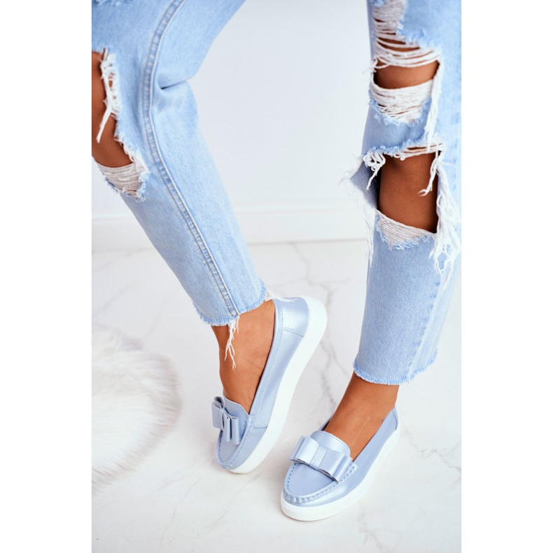 S.Barski Mocasines de Mujer en Piel Azul Lovren 2