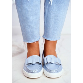 S.Barski Mocasines de Mujer en Piel Azul Lovren 4