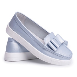 S.Barski Mocasines de Mujer en Piel Azul Lovren 6