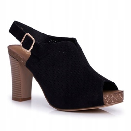 Sandalias de Mujer en Tacón Alto Sergio Leone SK855 Negro Senillo 4