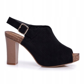 Sandalias de Mujer en Tacón Alto Sergio Leone SK855 Negro Senillo 5