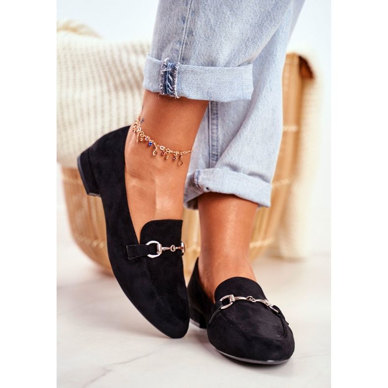 Mocasines Mujer Ante Sergio Leone MK733 Negro Febbi 2