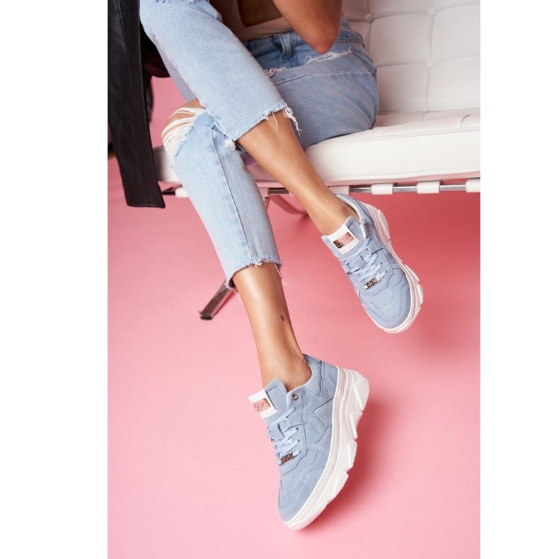 Zapatos Deportivos Mujer Piel GOE Azul FF2N3013 1 Zapatos Deportivos Mujer Piel GOE Azul FF2N3013 1