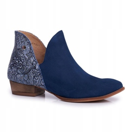 Botas Planas Mujer Maciejka Spring Leather Azul Marino 04091-47 6