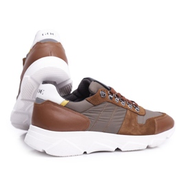 GOE Zapatos Deportivos Hombre Piel Marrón FF1N3021 2