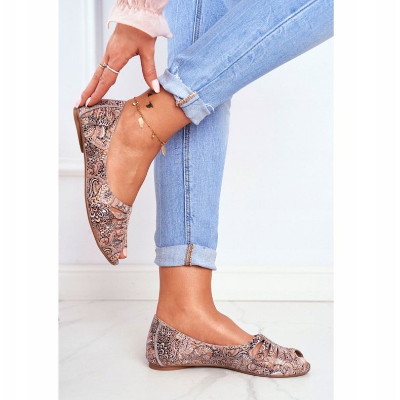Bailarinas Mujer Maciejka Cuero Marrón con estampados 03497-21 multicolor 2 Bailarinas Mujer Maciejka Cuero Marrón con estampados 03497-21 multicolor 2