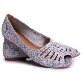 Bailarinas Mujer Maciejka Cuero Blanco y Azul con estampados 03497-13 multicolor 4