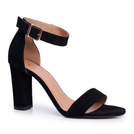 Sandalias De Mujer Con Tacón Piel Laura Messi Negro Iliady 1760 6