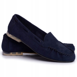 Mocasines Mujer Sergio Leone Ante Azul Marino MK722 2