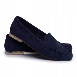 Mocasines Mujer Sergio Leone Ante Azul Marino MK722 1