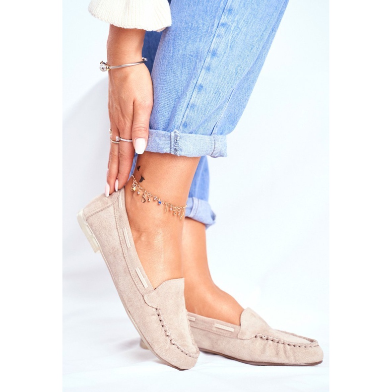 Mocasines Mujer Sergio Leone Suede Beige MK722 1
