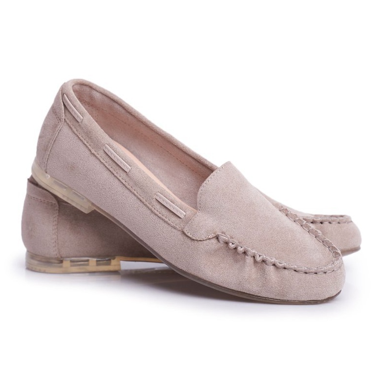 Mocasines Mujer Sergio Leone Suede Beige MK722 2