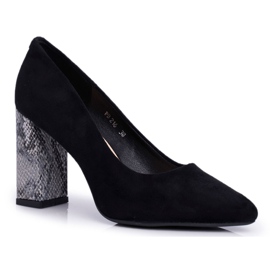 Zapatos de salón para mujer en el talón Sergio Leone Negro PB216 7