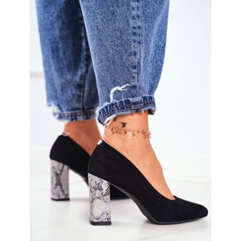 Zapatos de salón para mujer en el talón Sergio Leone Negro PB216 3