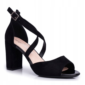 Sandalias de Mujer en Tacón Alto Sergio Leone Negro SK865 5