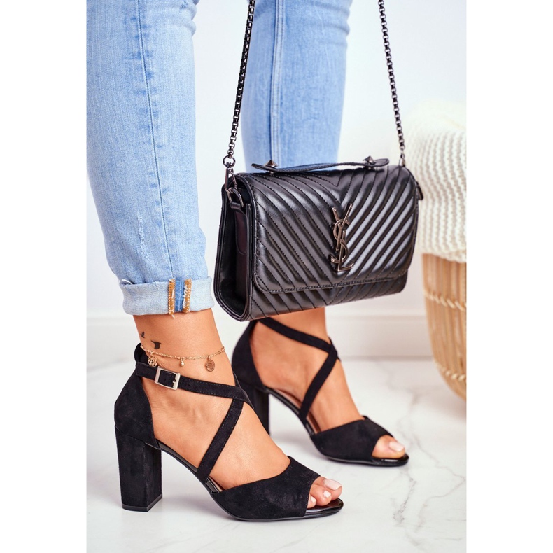 Sandalias de Mujer en Tacón Alto Sergio Leone Negro SK865 1