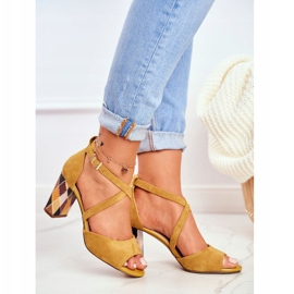 Sandalias de Mujer en Tacón Alto Sergio Leone Amarillo SK865 1