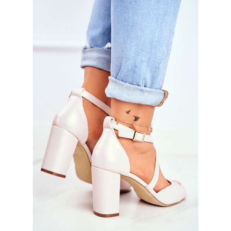 Sandalias de Mujer en Tacón Alto Sergio Leone Beige Pearl SK865 2