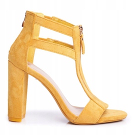 PS1 De Mujer Sandalias Con Tacón Ante Amarillo Folly 1 PS1 De Mujer Sandalias Con Tacón Ante Amarillo Folly 1