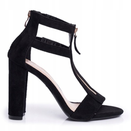 PS1 De Mujer Sandalias Con Tacón Ante Negro Folly 1