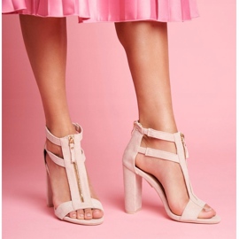 PS1 De Mujer Sandalias Con Tacón Ante Beige Folly 3