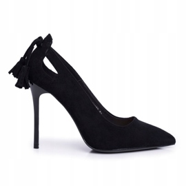 PS1 De Mujer Stilettos Ante Con Spitz Negro Leven 1