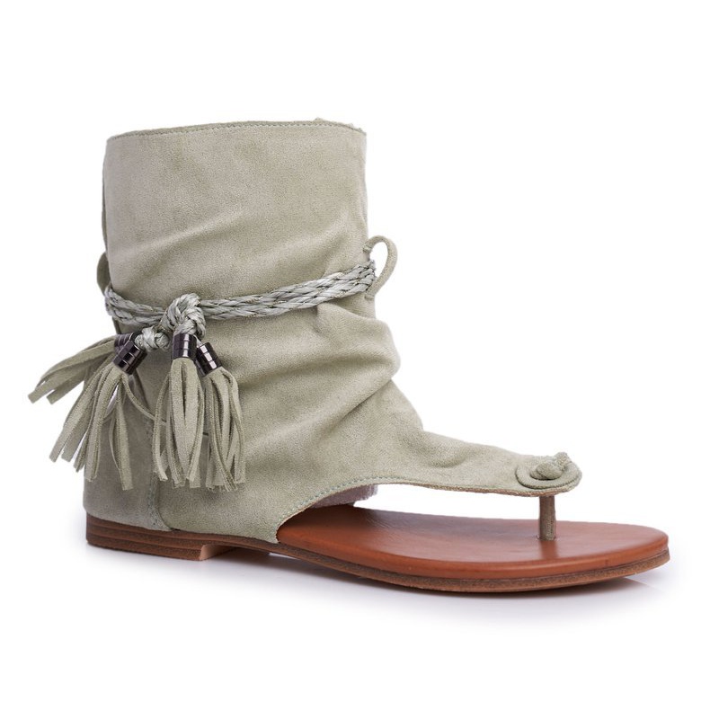 SEA Sandalias de Mujer Chanclas con Vástago Verde SL1011 Madrit 1