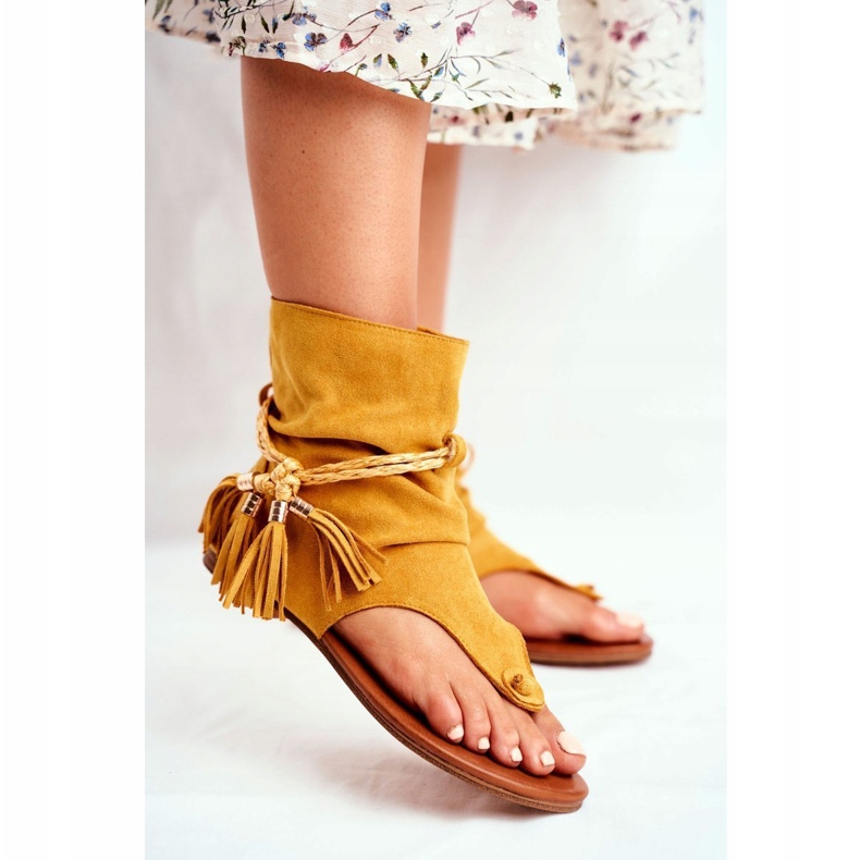 PS1 Sandalias de Mujer Chanclas con Caña Amarillo SL1011 Madrit 2