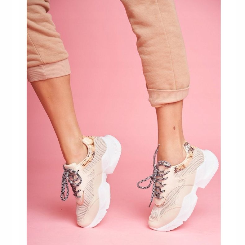 PS1 Zapatillas Deportivas Mujer Piel Serpiente Beige Giselle 1