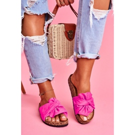PS1 Pantuflas Mujer En Corcho Lazos Fucsia Felis rosado 1 PS1 Pantuflas Mujer En Corcho Lazos Fucsia Felis rosado 1