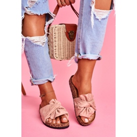 SEA Pantuflas Mujer En Corcho Lazos Rosa Felis 2