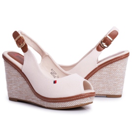 SEA Sandalias De Mujer Con Cuña Beige Tommy 1