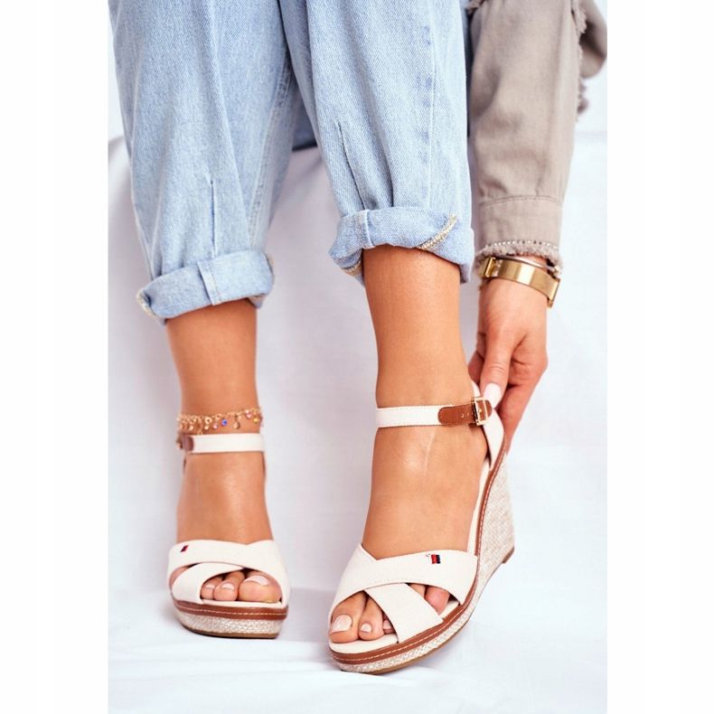 SEA Sandalias De Mujer Con Cuña Beige LaMane 2