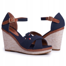 SEA Sandalias De Mujer Con Cuña Azul LaMane azul marino 4