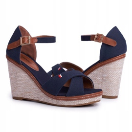 SEA Sandalias De Mujer Con Cuña Azul LaMane azul marino 3