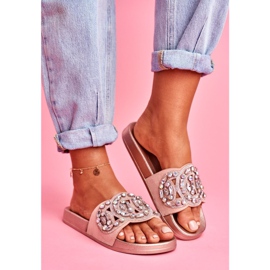 PS1 Pantuflas de Mujer con Cristales Rosa Oro Audrey amarillo 1