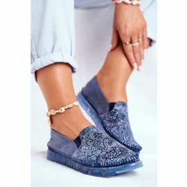 Brogues para mujer Maciejka Slip-on Leather Azul marino 03512-45 4