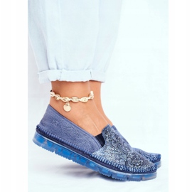 Brogues para mujer Maciejka Slip-on Leather Azul marino 03512-45 2