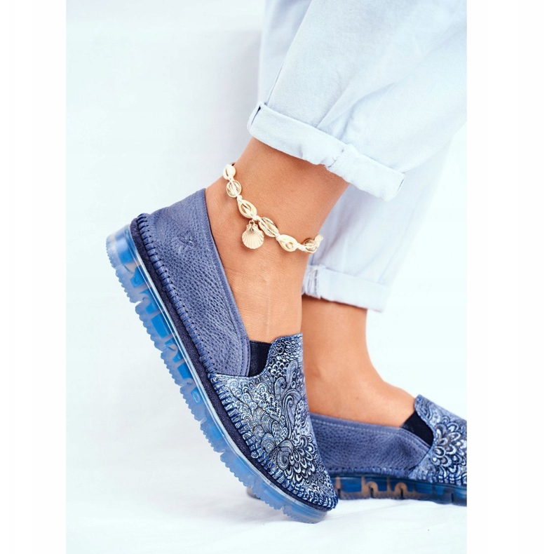 Brogues para mujer Maciejka Slip-on Leather Azul marino 03512-45 1