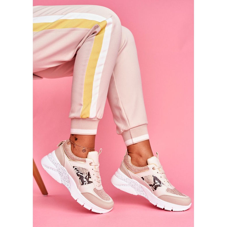 SEA Zapatillas Deportivas Mujer Glitter Beige Paloma 2