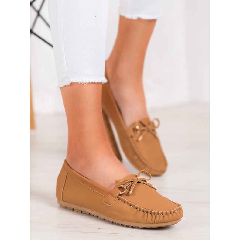 Diamantique Mocasines de cuero ecológico marrón 1