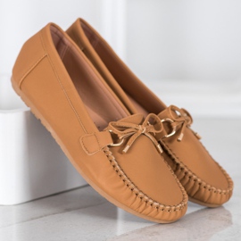 Diamantique Mocasines de cuero ecológico marrón 5